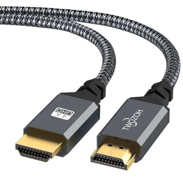Twozoh 4K HDMI Kabel 10M, High Speed 60HZ geflochtenes HDMI auf HDMI Kabel 2.0 Kompatibel mit PS3, PS4, PC, Projektor, 4K UHD TV/HDTV, Xbox