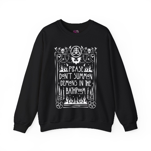 No Demons in the Bathroom Crewneck Sweatshirt - XL / Black