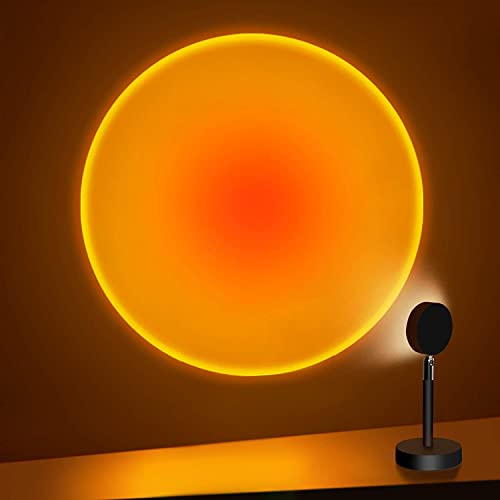 Tsrarey Sunset Lamp Projector, 180 Degree Rotation Sunset Projection Light Led Night Light Floor Lamp with USB Port,Sunset Lamps for Photography Party Bedroom Decor,Christmas Gifts for Women - Sunset Red