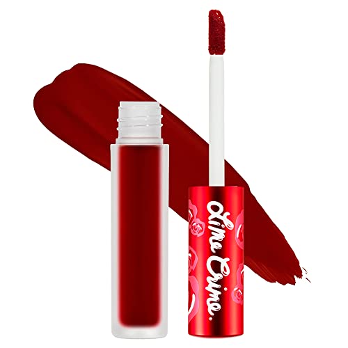 Lime Crime Velvetines Liquid Matte Lipstick, Feelins (Deepest True Red) - Bold, Long Lasting Shades & Lip Lining - Stellar Color & High Comfort for All-Day Wear - Talc-Free & Paraben-Free - Feelins