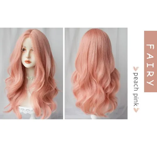 Peach pink wig