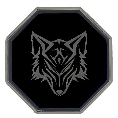 Luck Lab 11.5 Inch Dice Tray – Black and Grey - Big Octagonal Dice Tray with Luxurious Rolling Area for RPG Table Top Gaming Like D&D - Wolf Design - 