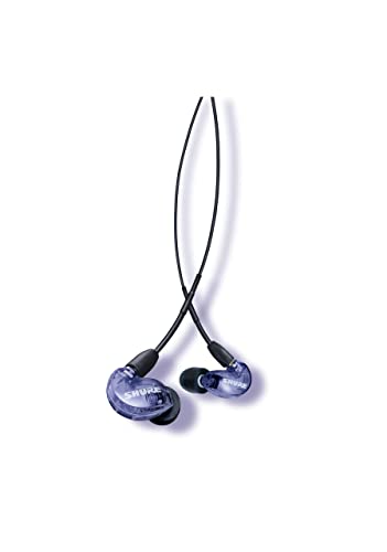 Shure SE215 Special Edition PRO Wired Earbuds - Professional Sound Isolating Earphones, Clear Sound & Deep Bass, Single Dynamic MicroDriver, Great for Music & Gaming - Purple - Purple - 3.5mm Cable w/ Remote+Mic