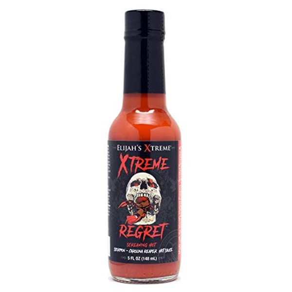Elijah's Xtreme Regret Hot Sauce - Carolina Reaper and Trinidad Scorpion - The 2 Hottest Peppers in the World for an Extreme Fiery Heat - Xtreme Regret Hot Sauce
