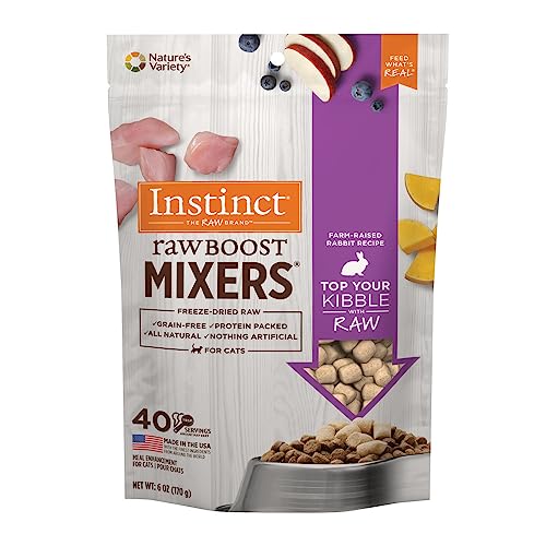 Instinct Raw Boost Mixers Freeze Dried Raw Cat Food Topper, Grain Free Cat Food Topper - Rabbit