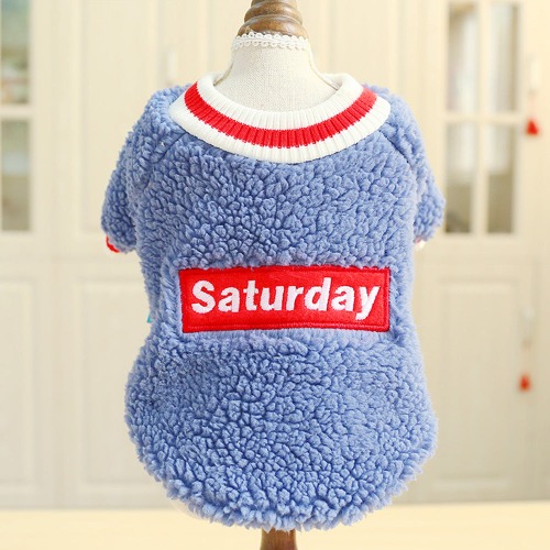 Pet Puppy & Dog Fleece Saturday Top - S / Blue