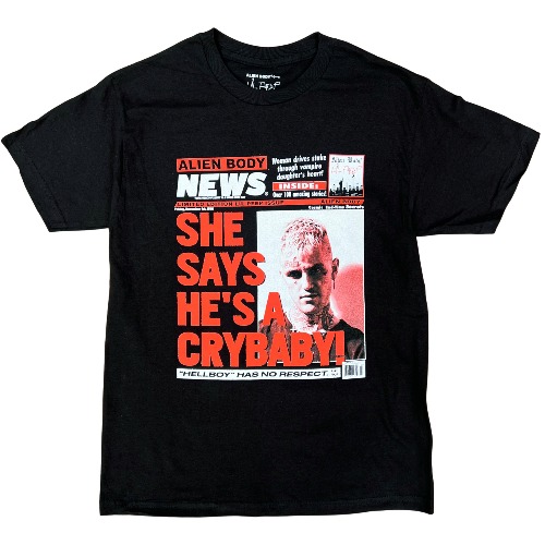 Alien Body x Lil Peep - Black "Alien Body News" Tee | XL