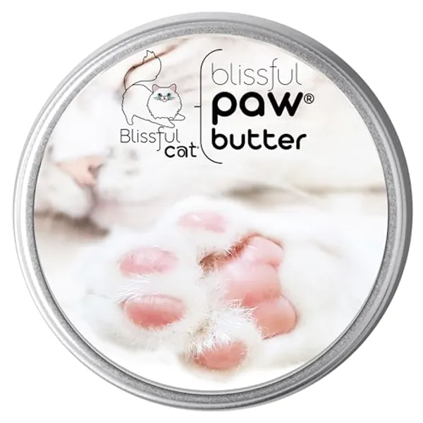 The Blissful Cat Paw Butter, Moisturizer for Dry Paw Pads, Softens and Protects a Rough Paw, Versatile, Lick-Safe Cat Paw Balm, 2 oz.