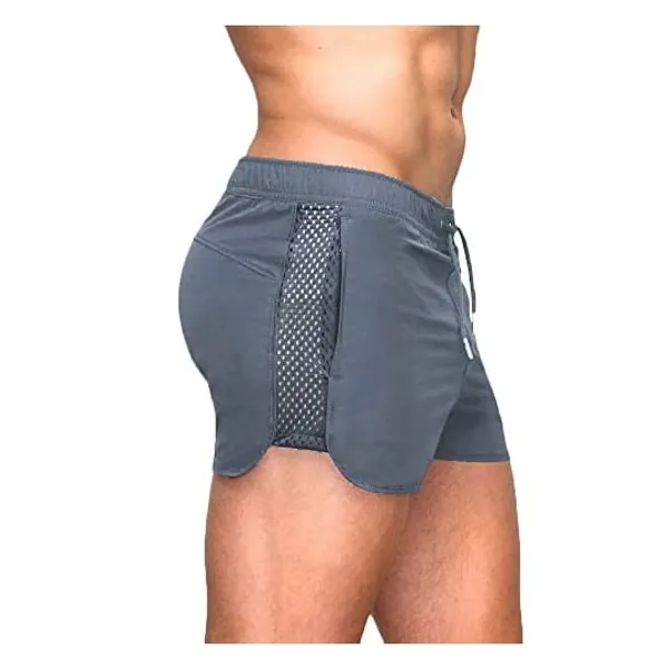 Rexcyril Men's 3 Inch Workout Running Shorts Quick Dry Gym Bodybuilding Athletic Shorts with Pockets