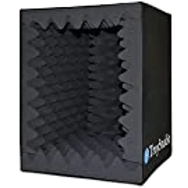 TroyStudio Portable Sound Recording Vocal Booth Box - |Reflection Filter & Microphone Isolation Shied| - |Large, Foldable, Stand Mountable, Super Dense Sound Absorbing Foam|(Black)