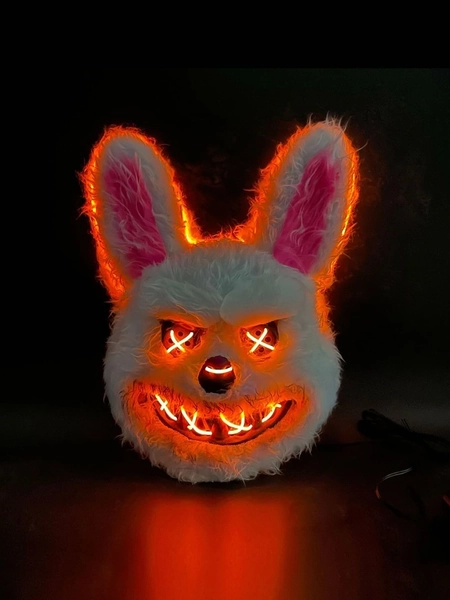 1pc Terrifying Glowing Bloody Plush Rabbit Disguise Prop, Suitable For Halloween, Performance And Makeup Party