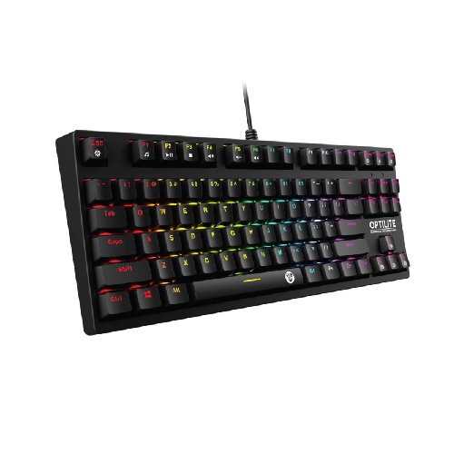 Fantech Gaming PC Mechanical Keyboard Optical Switch, TKL 87 Keys, RGB LED Backlit, Water-Proof, Anti-Ghost Computer Wired Gaming Keyboard (MK872) (Optical Black Switch)