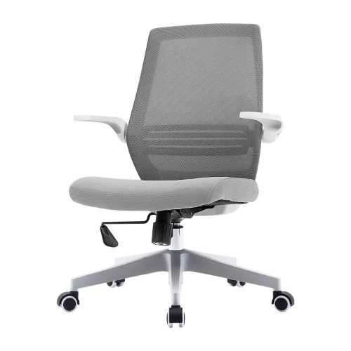 SIHOO Ergonomic Office Chair, Swivel Desk Chair Height Adjustable Mesh Back Computer Chair with Lumbar Support, 90° Flip-up Armrest (Grey) - Grey
