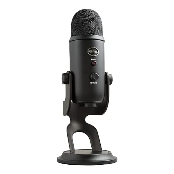 Logitech for Creators Blue Yeti USB Microphone for Gaming, Streaming, Podcasting, Twitch, YouTube, Discord, Recording for PC and Mac, 4 Polar Patterns, Studio Quality Sound, Plug & Play-Blackout - Blackout - Microphone - Microphone