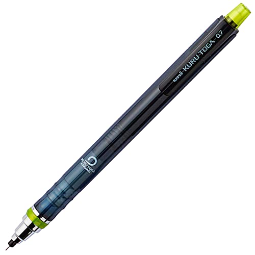 uni-ball Kuru Toga Mechanical Pencil with 0.7 mm Lead Refills & Pencil Erasers, HB #2 - Black Barrel