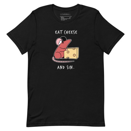 Eat Cheese and Sin Tee | Black / 3XL