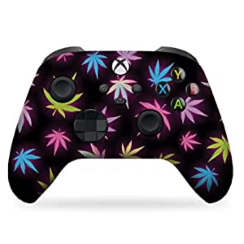 Original Xbox Modded Controller Special Edition Customized by DreamController Compatible with Xbox One S/X, Xbox Series X/S & Windows 10 Made with Advanced HydroDip Print Technology (Not Just a Skin) (Non-Modded - Front Print Only, Neon Weed) - Non-Modded - Front Print Only NEON WEED