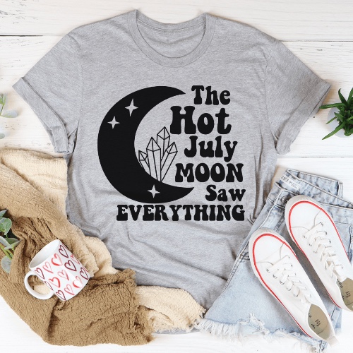 The Hot July Moon Saw Everything Tee - Athletic Heather / 2XL