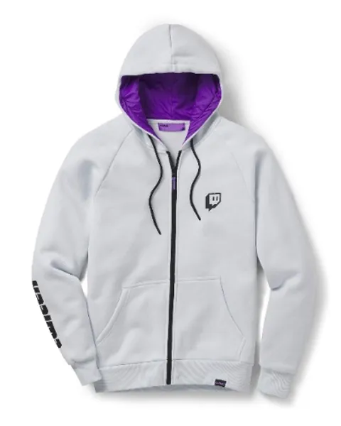 Twitch Logo Zipup Hoodie - Ice