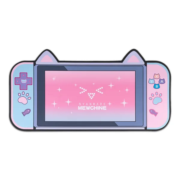 GeekShare Cute Cat Ear Mouse Pad - Non-Slip Rubber Base for Keyboard and Mouse, Perfect for Gaming, Writing, or Home Office Work (Mouse pad)