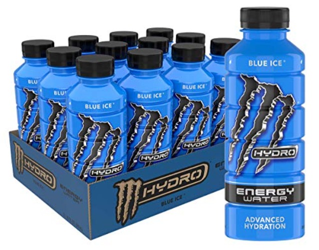 Monster Energy Hydro Water, Blue Ice, 20 Fl Oz (Pack of 12) - Blue Ice