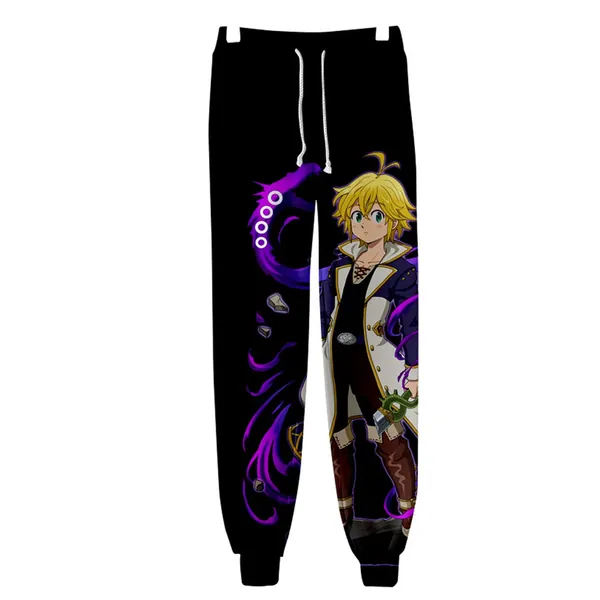 Anime Meliodas Ban Elizabeth 3D Printed Cosplay Gym Joggers Casual Pants Trousers Drawstring Sports Sweatpants - Medium 05