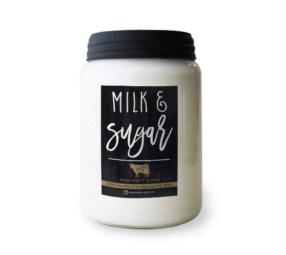 Milkhouse Candle Company, Farmhouse Collection, 26 Ounce Canning Jar, Milk & Sugar - Milk & Sugar - 26-Ounce