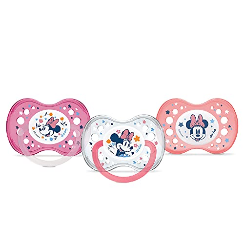 Dodie Lot de 3 Sucettes Anatomiques Jour Et Nuit - +18 Mois - Sans BPA, Résistante, Minnie