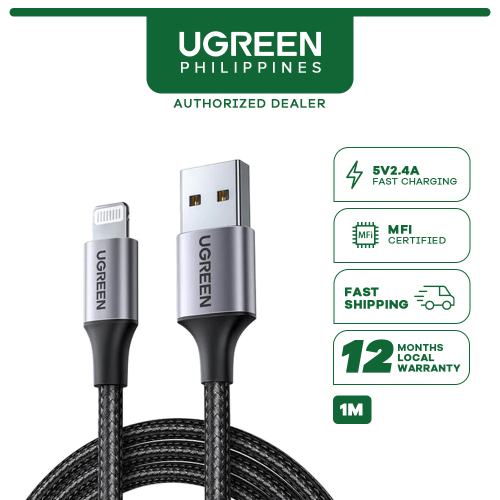 UGREEN Nylon Braided MFi Certified Lightning to USB Data and Charging Cable for Apple - PH | Lazada PH