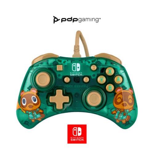 Rock Candy Wired Gaming Switch Pro Controller - Timmy & Tommy - Teal - Licensed by Nintendo - OLED / Lite Compatible - Compact, Durable Travel Controller - See Through