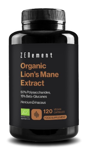 OrganicLion's Mane extract, 50% Polysackarider, 15% beta-Glukaner, 120 Kapslar | Hericium Erinaceus | Organisk, 100% Naturliga Ingredienser, Vegan | Zenement