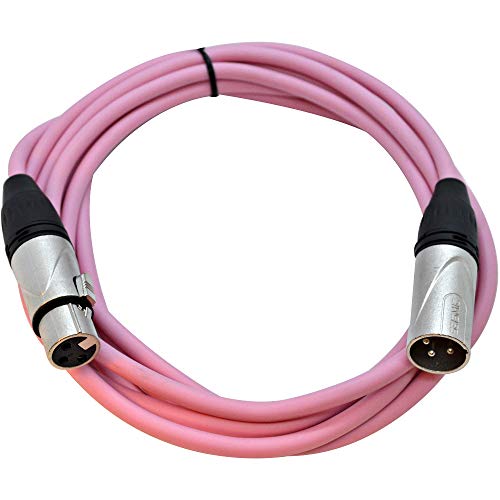 10 Foot Pink XLR Patch Cable Mic Cord - B
