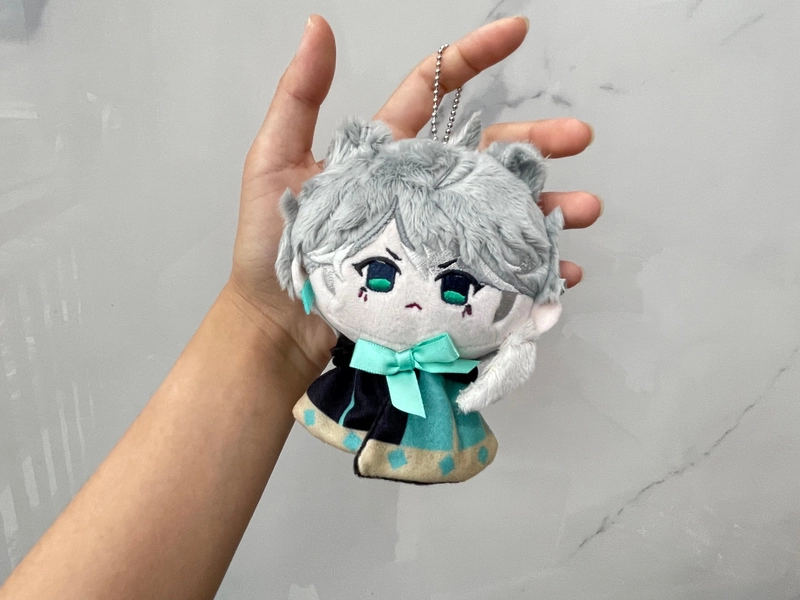 Genshin Impact Al Haitham Emoji Embroidered Plushie, Al Haitham Smol Head Plush Toy