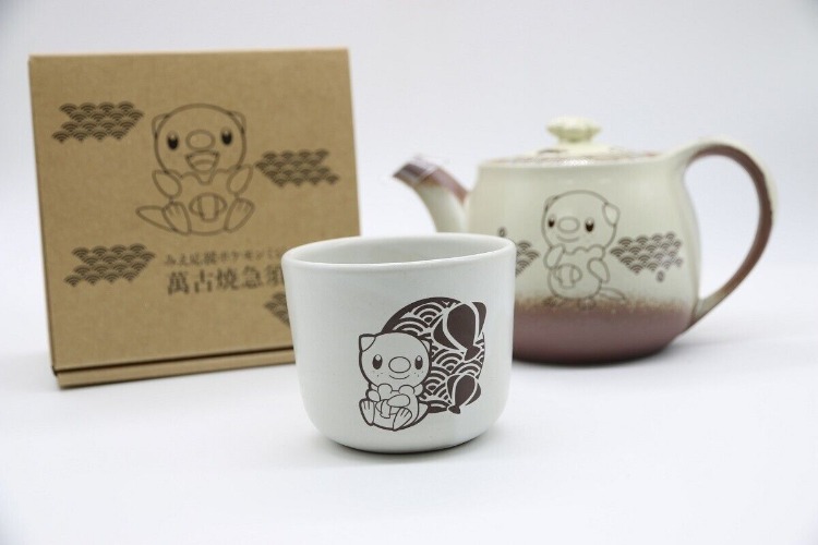 Pokemon Oshawott Kyusu Teapot Yunomi Tea Cup Banko Ware Vari. Mie Japan NEW #446