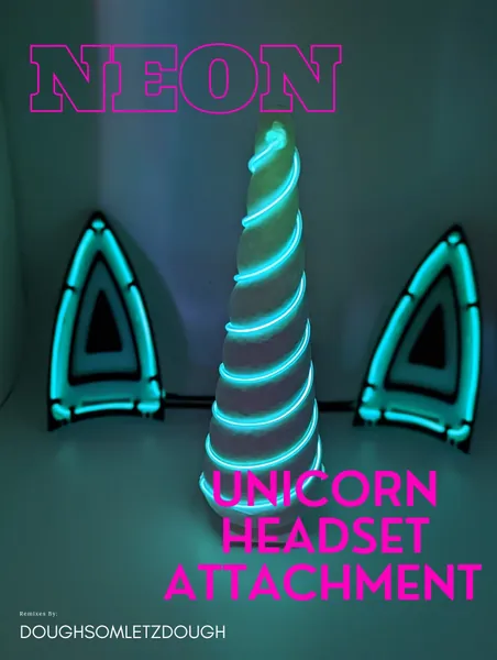 Neon Unicorn Horn Headset Accessory