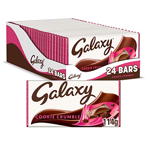 Galaxy Cookie Crumble Chocolate Bar Bulk Box, Chocolate Gift, Milk Chocolate, Bulk Chocolate, 24 x 114g - Chocolate - 114 g (Pack of 24)