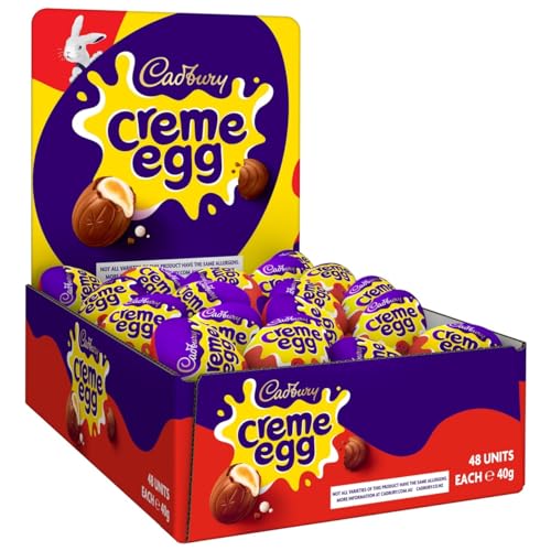 Cadbury Easter Creme Egg (Pack of 48) Milk Chocolate Filled With Creamy Filling - Original