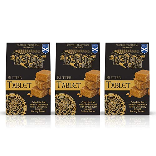 Bonnie Glen - Handmade Traditional Scottish Tablet - Pouch x 3 Pack, Artisanal Premium Quality Ingredients Delicious Flavour Great Gift Idea Luxury Confectionery Vegetarian - 3x150g - Tablet Pouch 3 Pack