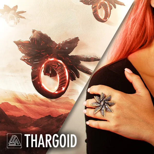 THARGOID - Elite Dangerous Inspired Ring, Silver Sterling, Alien ring, Futuristic ,Sci-Fi and Fantasy, 3D Printed Ring