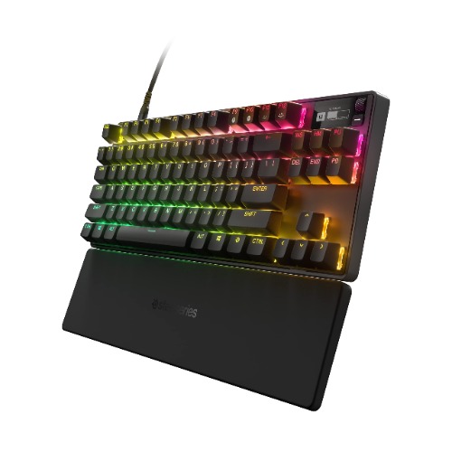 New SteelSeries Apex Pro TKL 2023 Ed.- World's Fastest Mechanical Gaming Keyboard - Adjustable Actuation - Esports Tenkeyless - OLED Screen - RGB - PBT Keycaps - USB-C - Apex Pro TKL 2023 Wired Keyboard