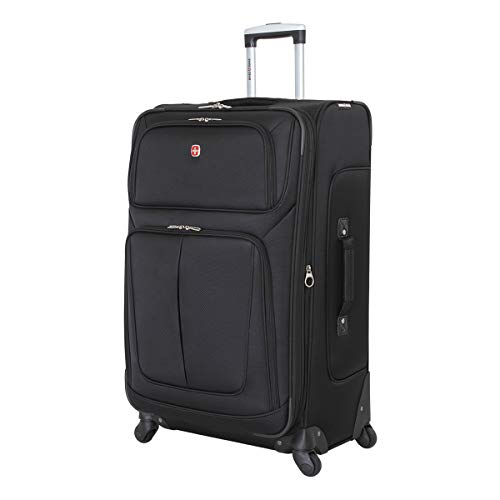 SwissGear Sion Softside Expandable Roller Luggage, Black, Checked-Large 29-Inch - Checked-Large 29-Inch - Black
