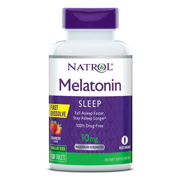 Natrol Melatonin Fast Dissolve Tablets, Helps You Fall Asleep Faster, Stay Asleep Longer, Easy to Take, Dissolve in Mouth, Strengthen Immune System, Maximum Strength, Strawberry Flavor, 10mg, 100Count - Strawberry 100
