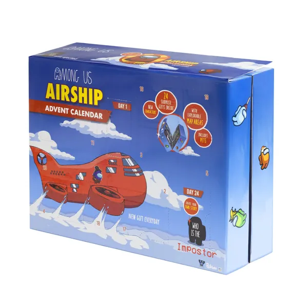 Among Us Airship Advent Calendar - Among Us Christmas Toy includes 24 Among Us Toys in the Playset | Among Us Merch and Collectibles - Impostors, Crewmate Figures, Stickers, & Mystery Figures | Among Us Gift Set | Licensed - 