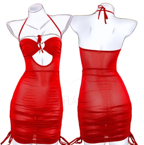 Red Sheer dress