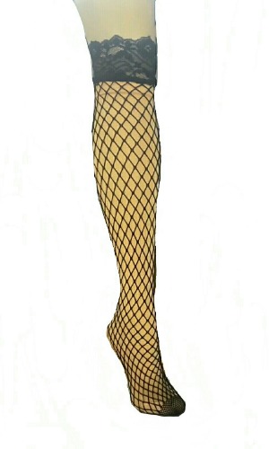 Fishnet Thigh High Compression Socks (Pre-Order | June 2024 Arrival) - L/XL / Beige