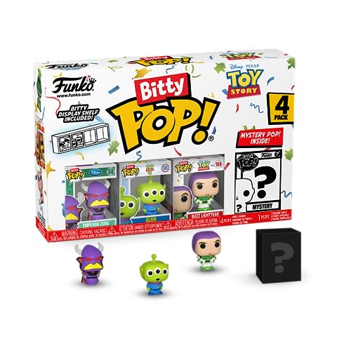 Funko Bitty Pop!: Toy Story Mini Collectible Toys - Zurg, Alien, Buzz Lightyear & Mystery Chase Figure (Styles May Vary) 4-Pack