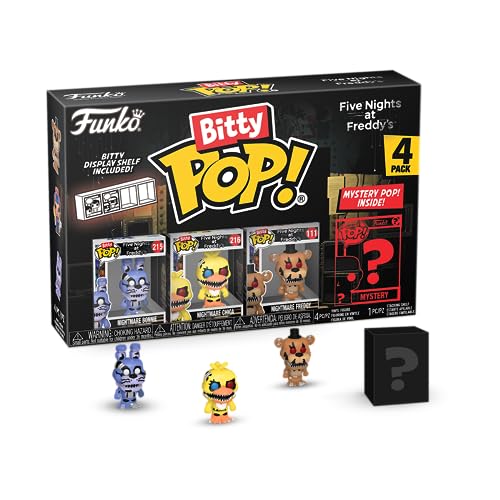 Funko Bitty Pop!: Five Nights at Freddy's Mini Collectible Toys - Nightmare Bonnie, Nightmare Chica, Nightmare Freddy & Mystery Chase Figure (Styles May Vary) 4-Pack