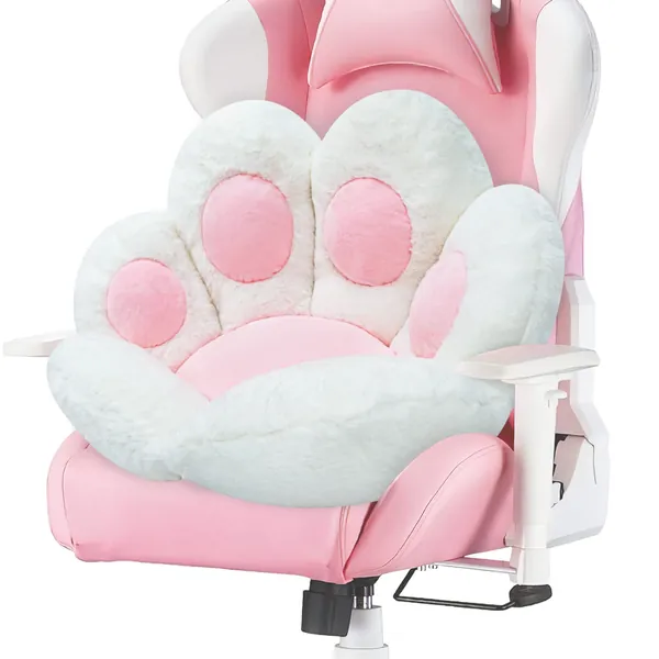 Cat Paw Cushion Chair Comfy Kawaii Chair Plush Seat Cushions Shape Lazy Pillow for Gamer Chair 28"x 24" Cozy Floor Cute Seat Kawaii for Girl Worker Gift, Dining Room Bedroom Decorate White - White