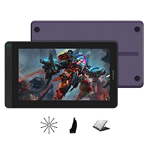 HUION KAMVAS 13 Graphic Drawing Tablet with Screen Full Laminated Animation Tablet Battery-Free Stylus Tilt 8 Shortcut Keys Adjustable Stand, 13.3" Pen Display for Android, Mac, Linux, Windows, Purple - Purple