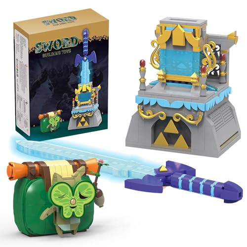 LordBiulder Legend The Master Sword Glowing Building Sets, Sword with Cute Game Action Figures Toys for Adults, Boys, Kids Aged 6-12, 856 Pieces (Compatible with Lego) - Green
